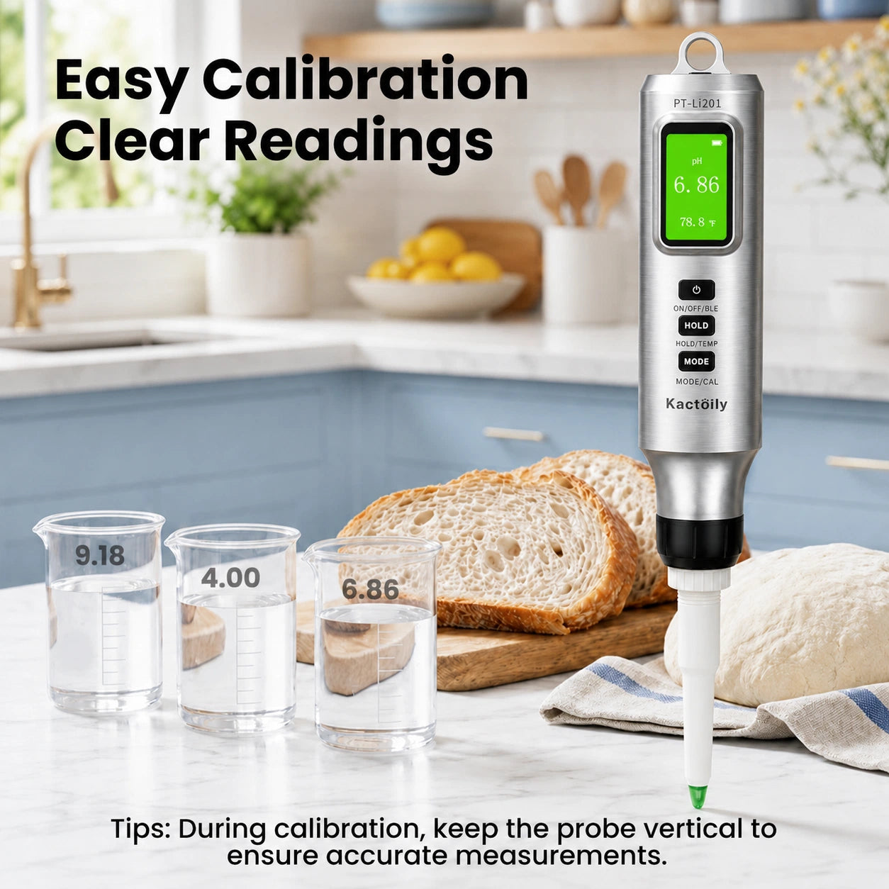 Kactoily 2-in-1 Dough pH & Temperature Tester