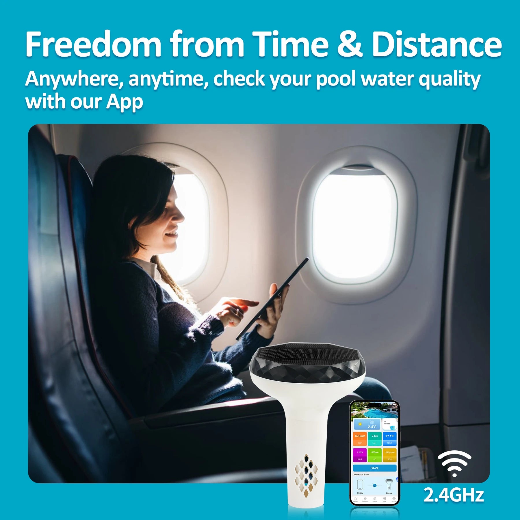 Kactoily 6-in-1 Solar Pool Monitor