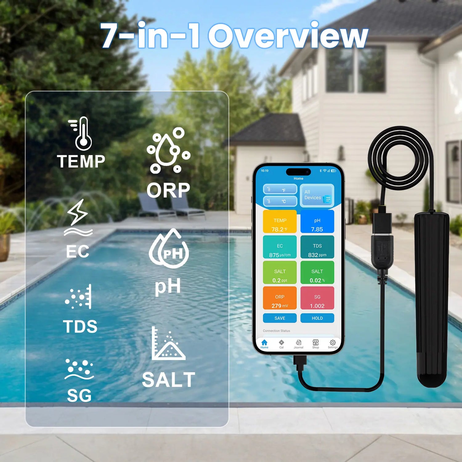 Kactoily 7-in-1 Portable Water Tester