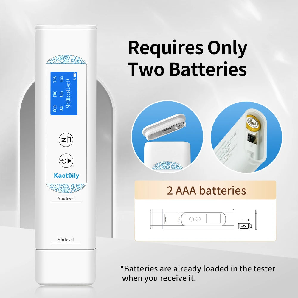 Kactoily 6-in-1 Drinking Water Analyzer – Bluetooth Version| TDS, Bacteria &Viruses