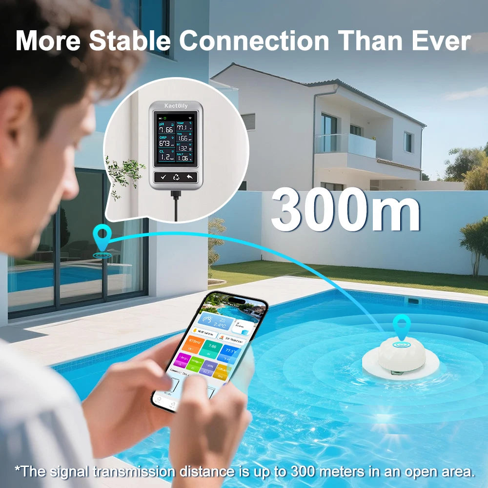 Kactoily 7-in-1 WiFi Pool Monitor-Lithium Battery