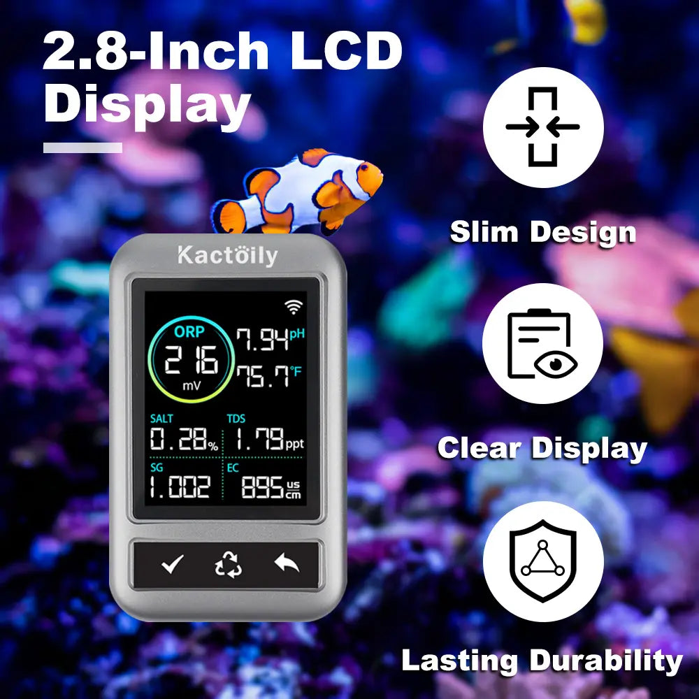 Kactoily Smart 7-in-1 Aquarium WiFi Monitor – Long Range Version