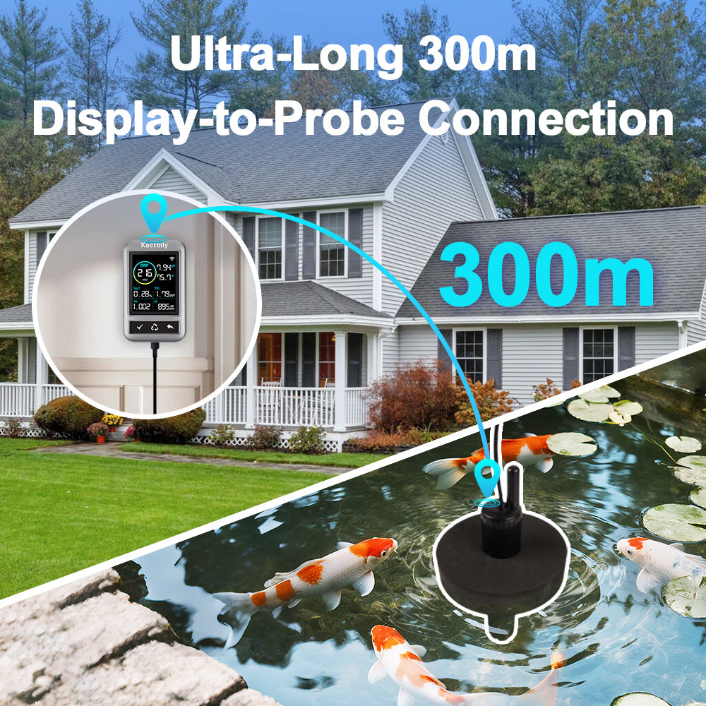 Kactoily Smart 7-in-1 Aquarium WiFi Monitor – Long Range Version