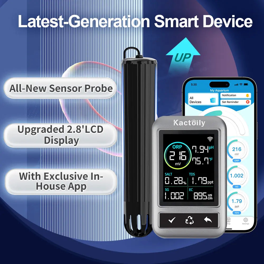 Kactoily Smart 7-in-1 Aquarium WiFi Monitor – Standard Version