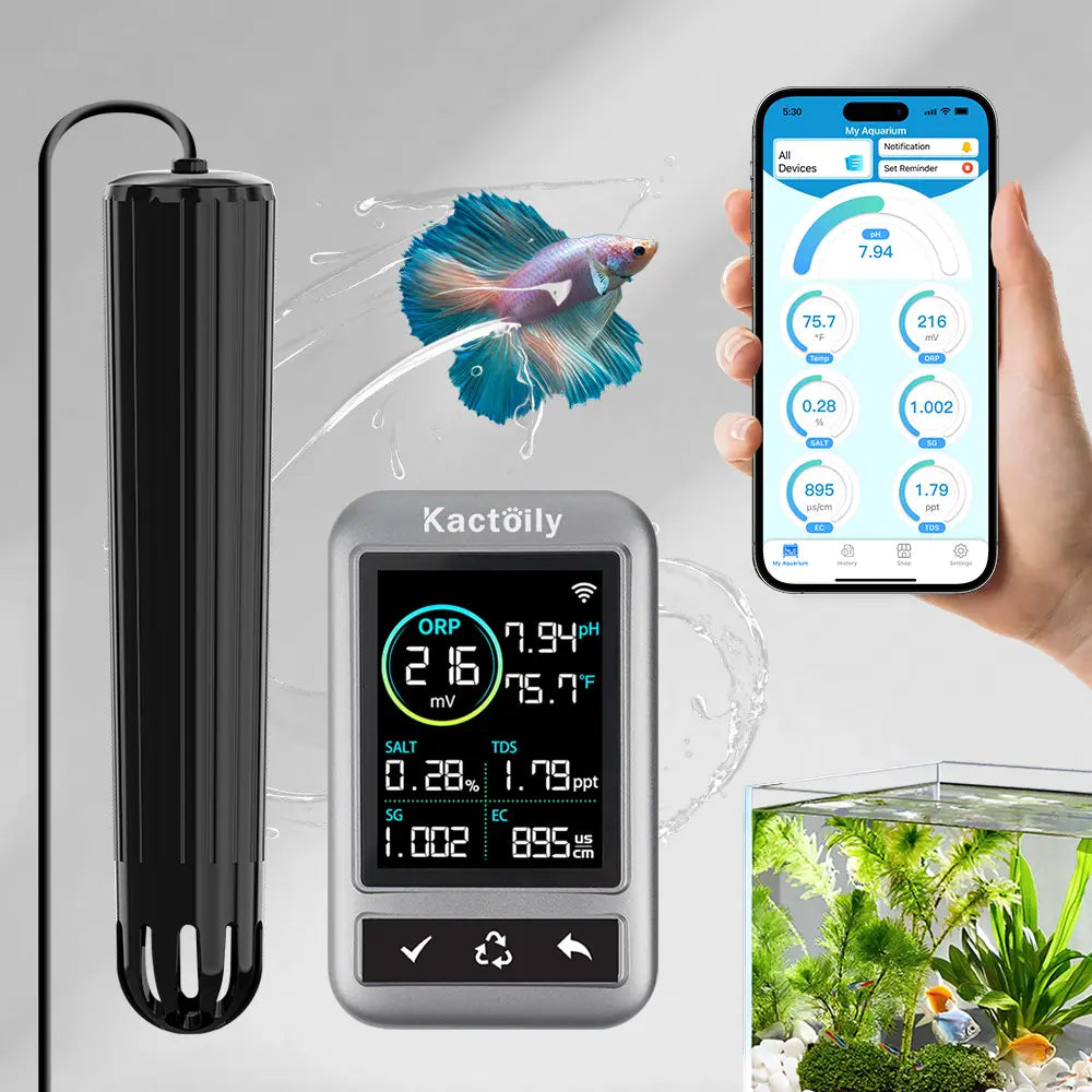 Kactoily Smart 7-in-1 Aquarium WiFi Monitor – Standard Version