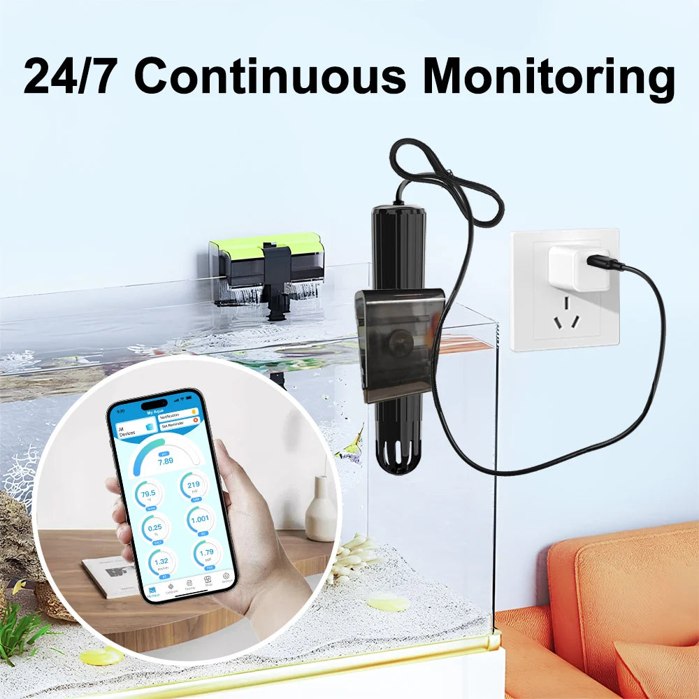 Kactoily 7-in-1 Slim WiFi Aquarium Monitor