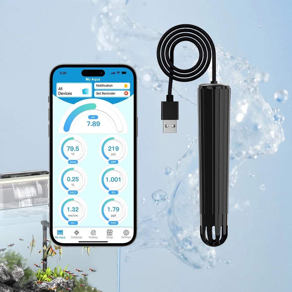 Kactoily 7-in-1 Slim WiFi Aquarium Monitor