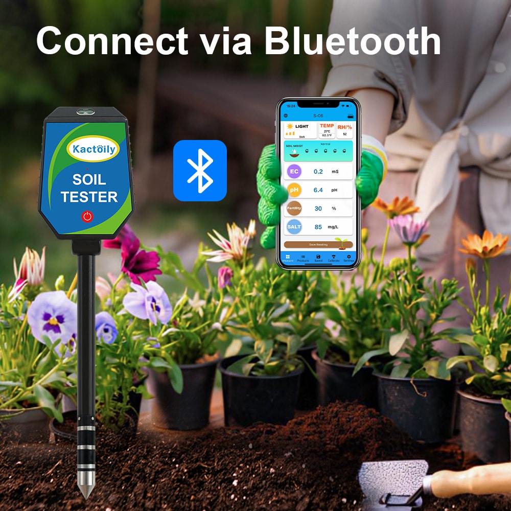 Kactoily 8-in-1 Smart Soil Tester-pH, EC, fertility
