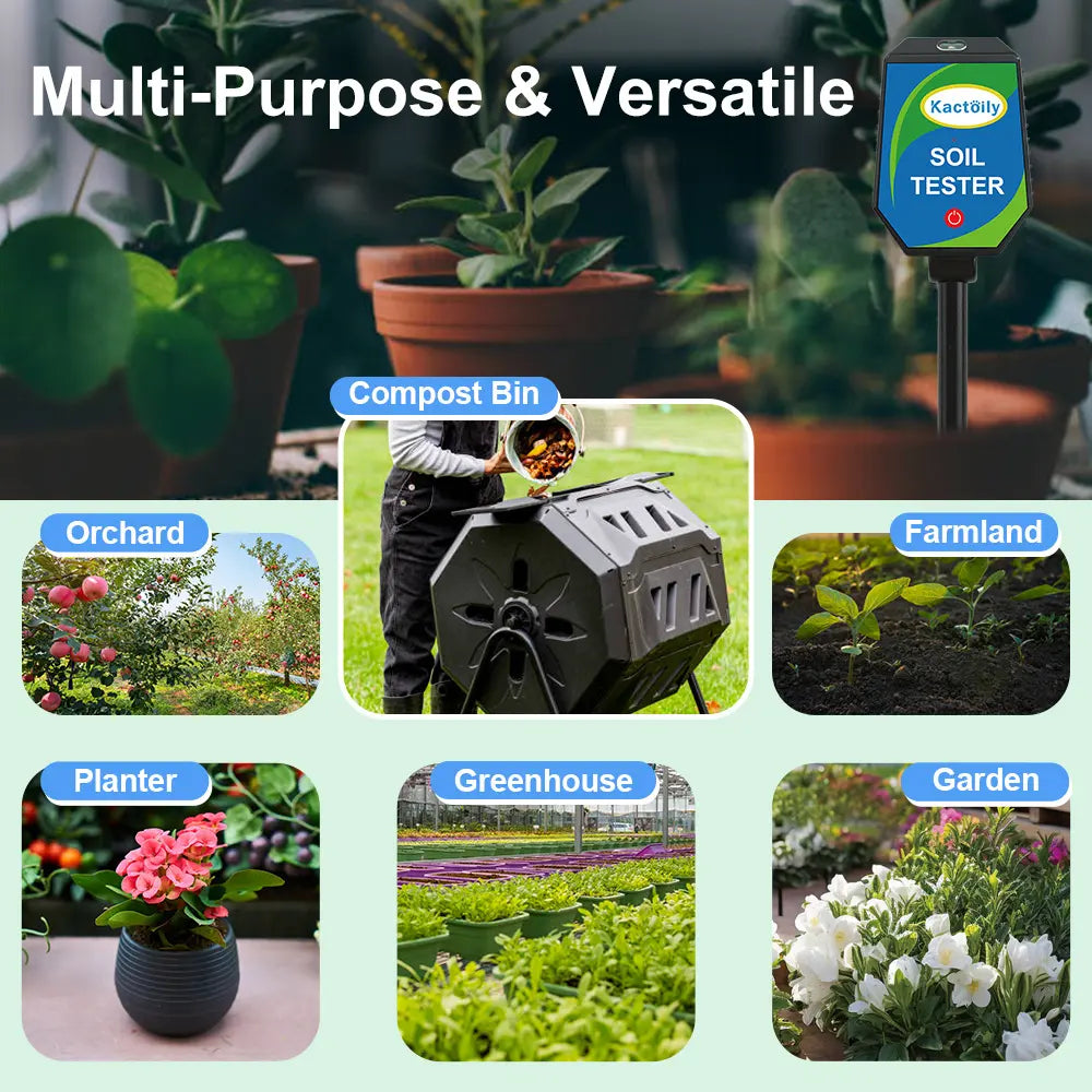 Kactoily 8-in-1 Smart Soil Tester-pH, EC, fertility