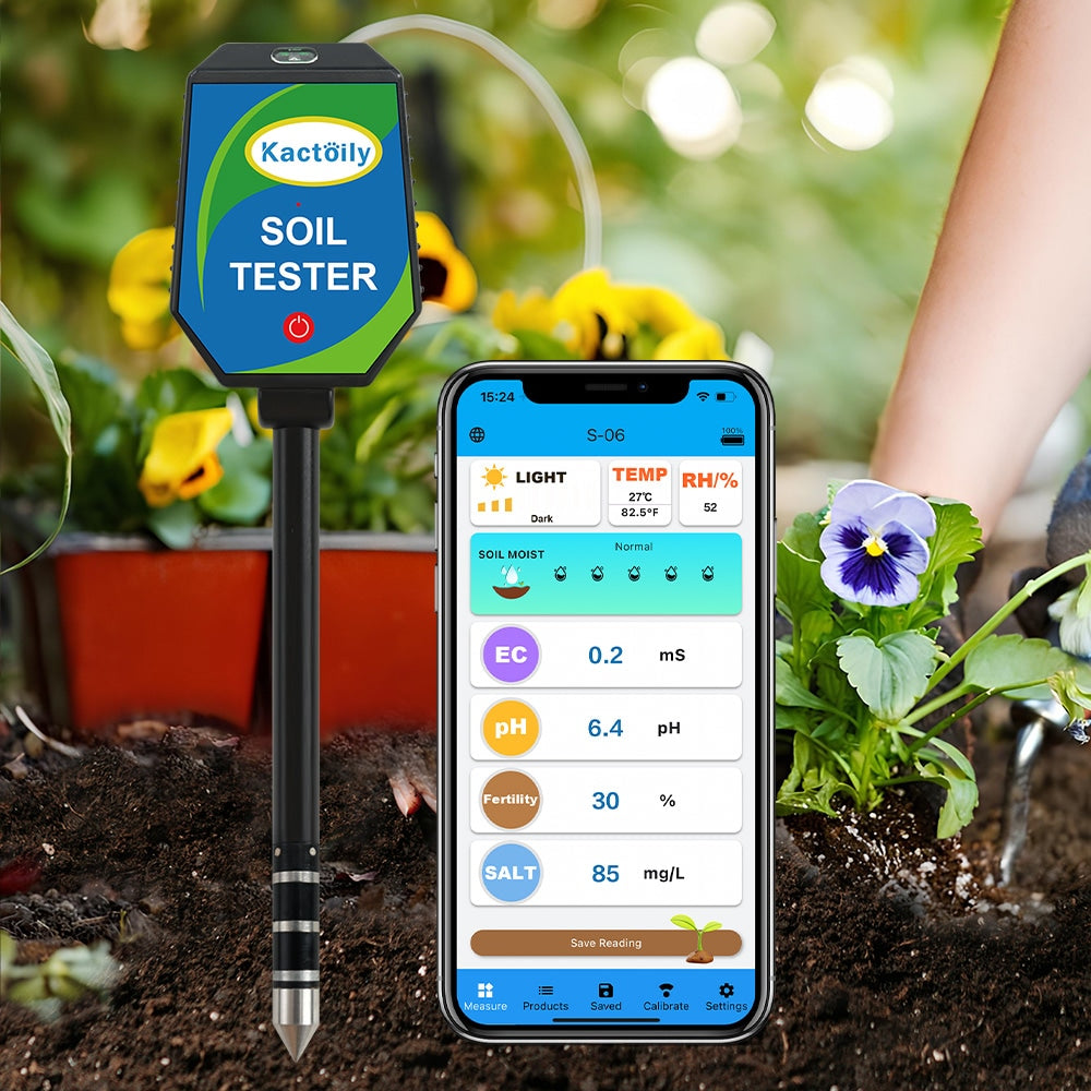 Kactoily 8-in-1 Smart Soil Tester-pH, EC, fertility