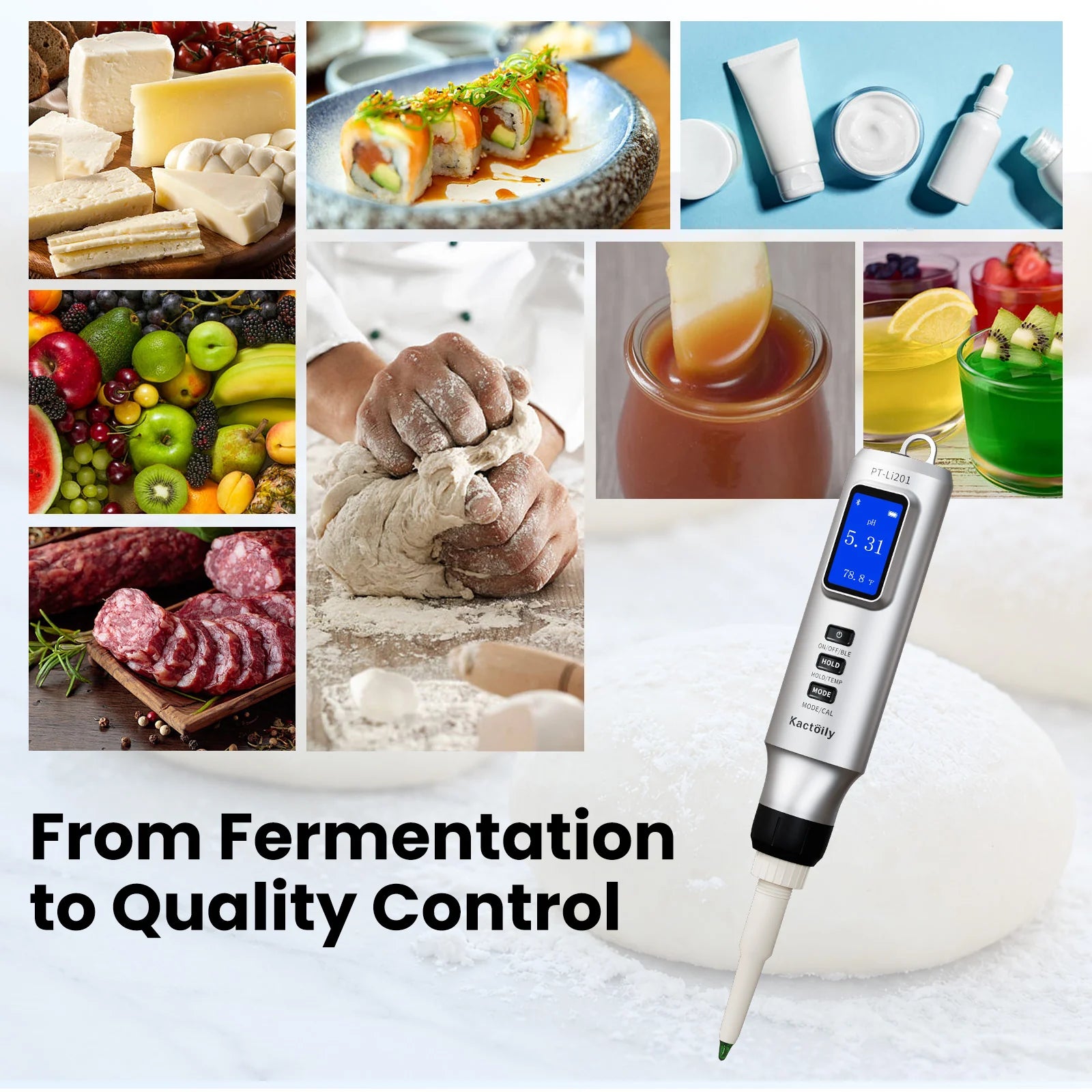 Kactoily -Teig-pH- und Temperaturmesser