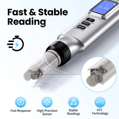 Kactoily Smart 7-in-1 Bluetooth Water Quality Tester | Digital pH, TDS, ORP &amp; Salinity Monitor with App Tracking