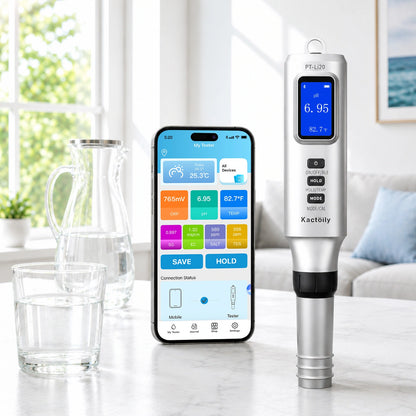 Kactoily Smart 7-in-1 Bluetooth Water Quality Tester | Digital pH, TDS, ORP &amp; Salinity Monitor with App Tracking