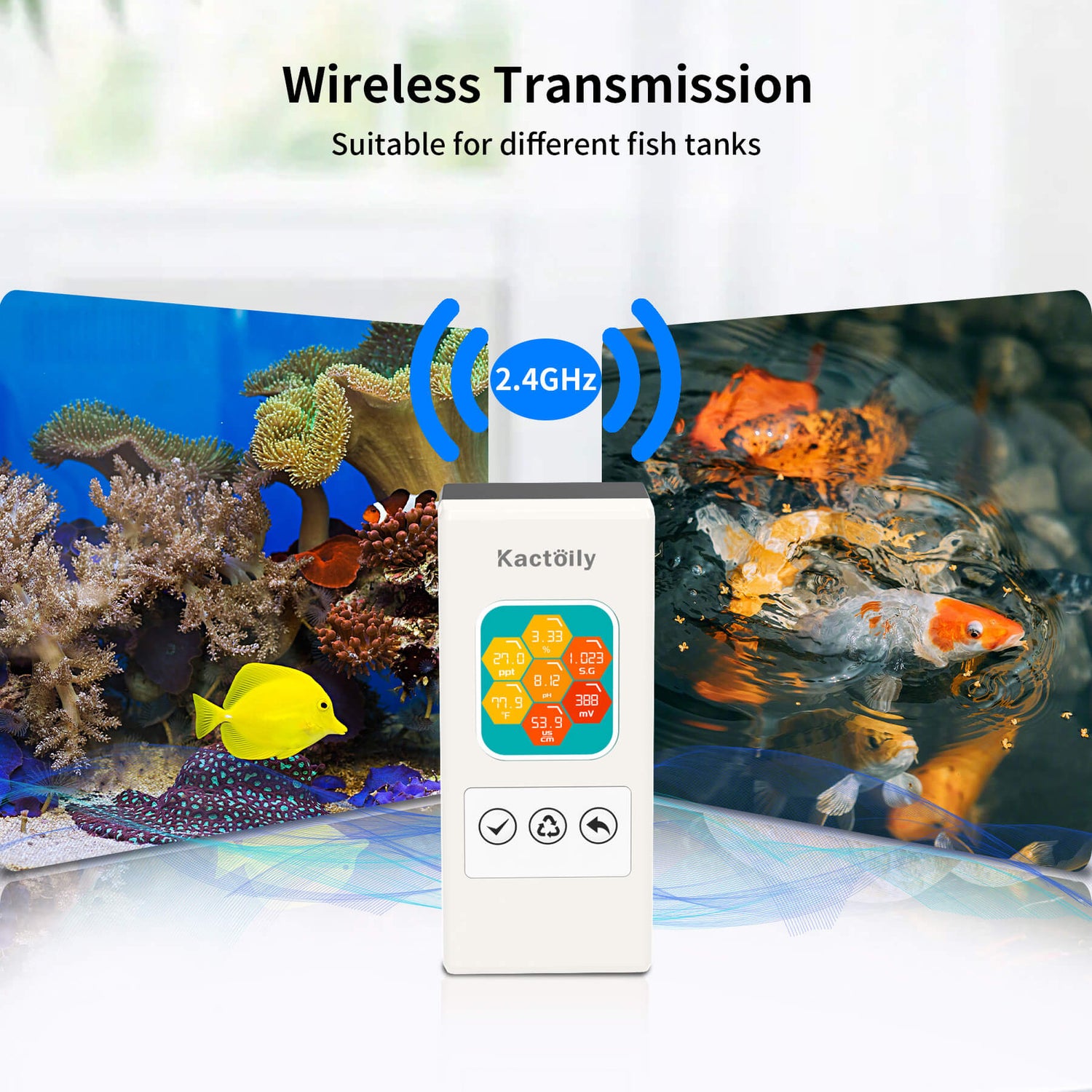 Kactoily Wireless 7-in-1 Aquarium Monitor