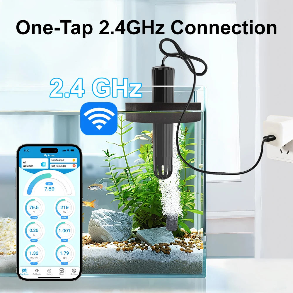 Kactoily 7-in-1 Slim WiFi Aquarium Monitor