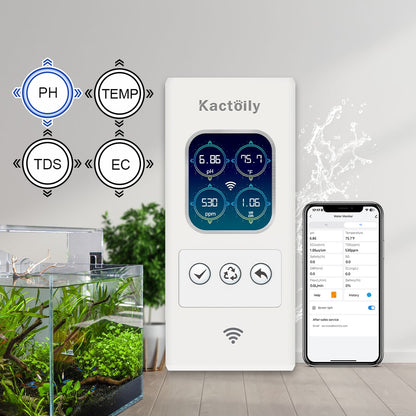 Kactoily Digital 4-in-1 Aquarium WiFi Monitor