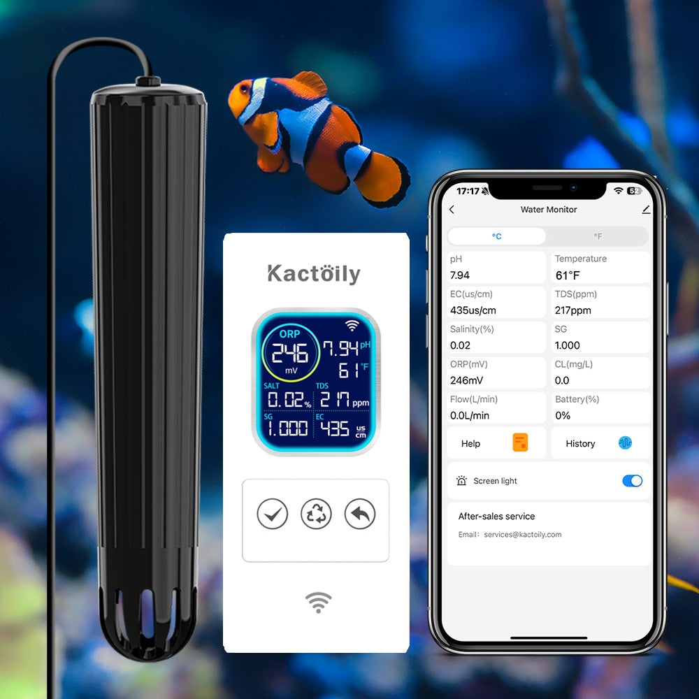 Kactoily Smart 7-in-1 Aquarium WiFi Monitor