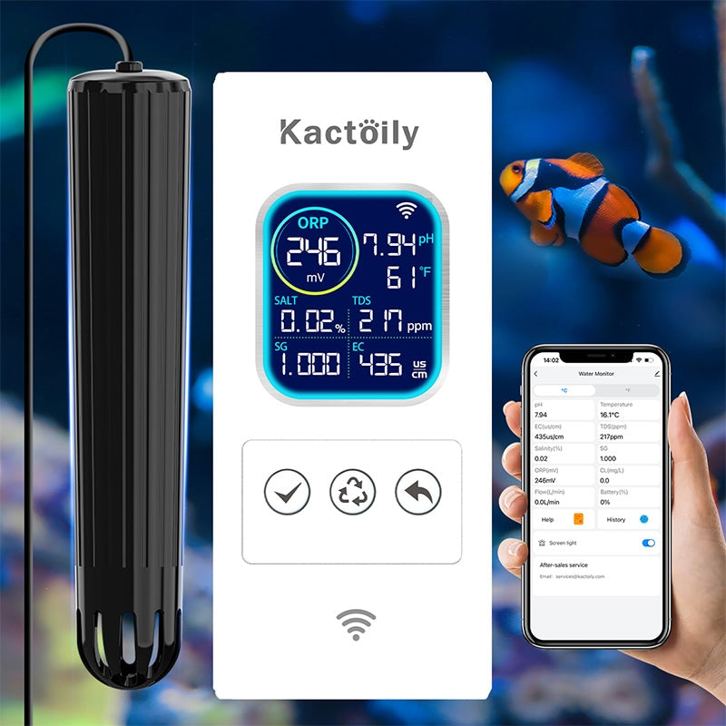 Kactoily Smart 7-in-1 Aquarium WiFi Monitor