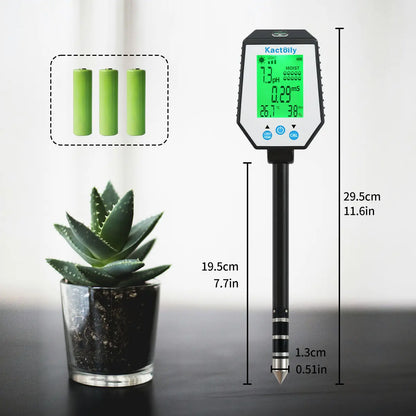 Kactoily Testeur de sol numérique 6-en-1 - pH, EC, humidité