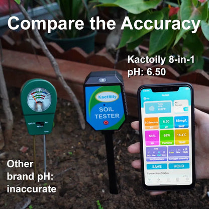 Kactoily 8-in-1 Smart Soil Tester-pH, EC, fertility