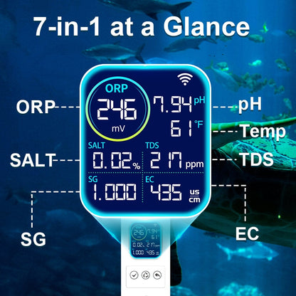 Kactoily Smart 7-in-1 Aquarium WiFi Monitor