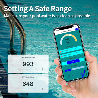 Kactoily 7-in-1 Pool Water Monitor(pH, Chlorine, ORP, Temp, EC, Salinity, TDS)