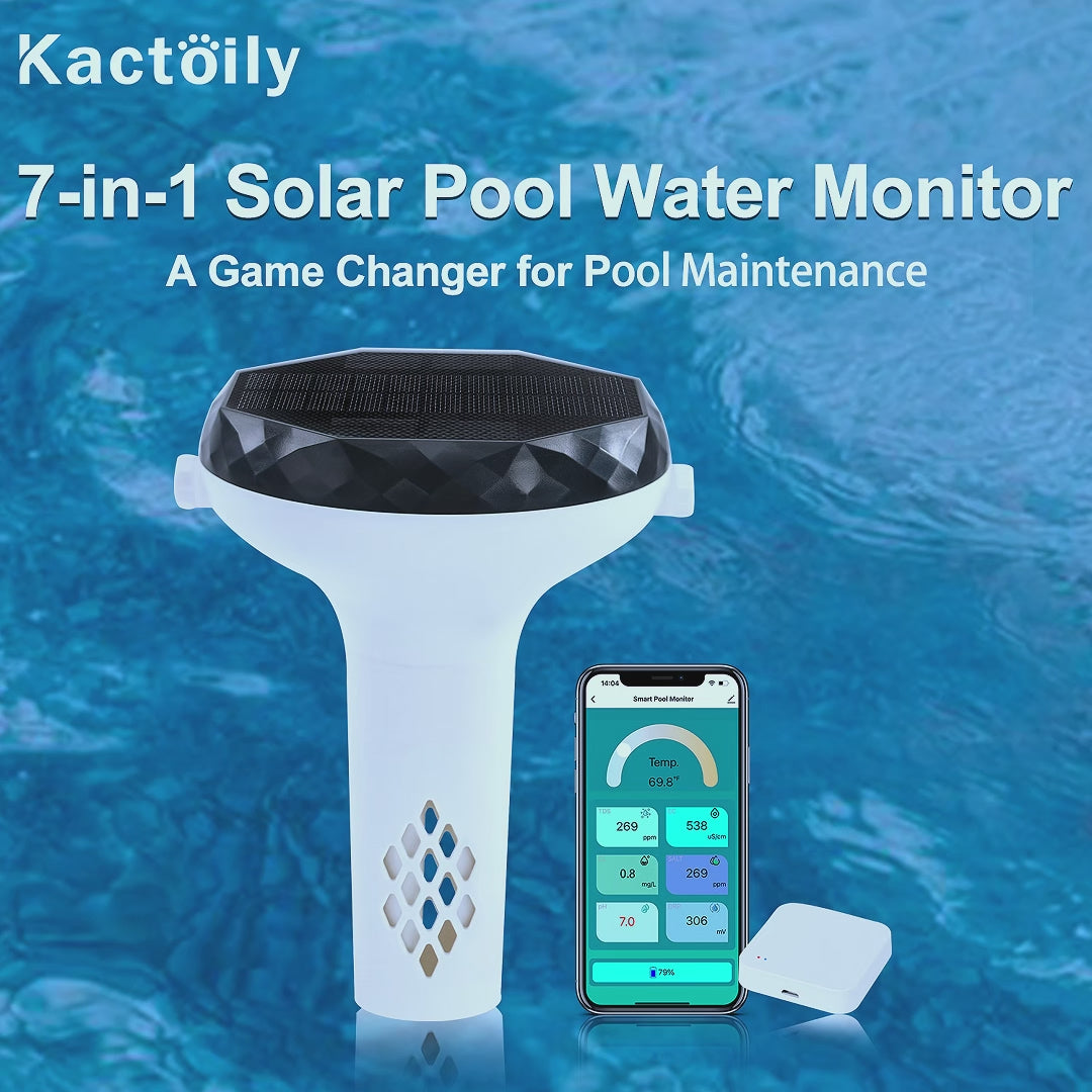 Kactoily 7-in-1 Solar Pool Water Monitor